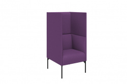 Кресло высокое Бридж Рогожка Sweet rose violet фиолетовый
